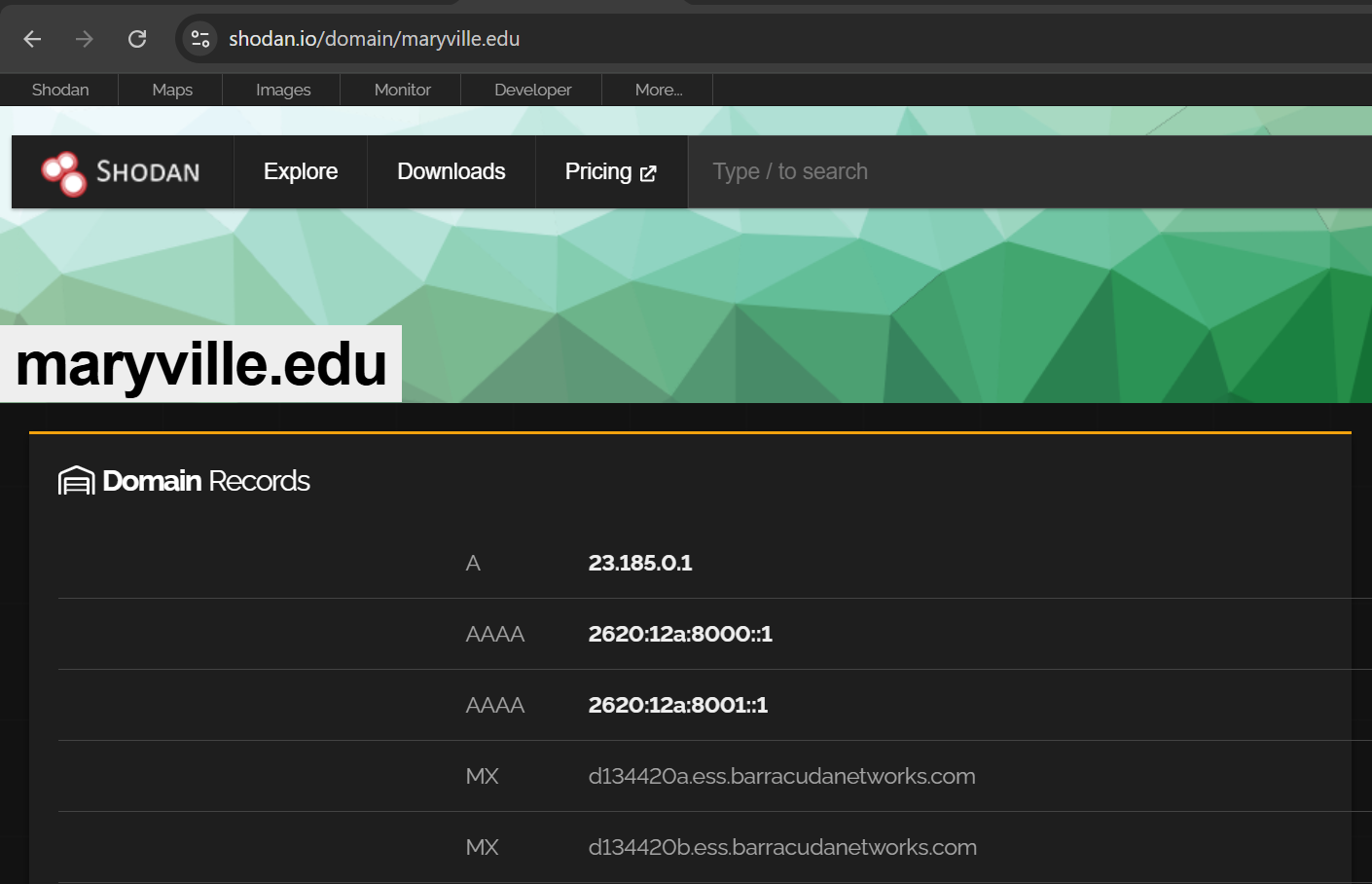 Maryville DNS Records